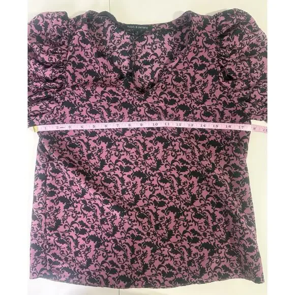 Supply&Demand Small Corporate Gothic Puff Sleeve Cotteque Blouse Emo Business - Picture 9 of 9